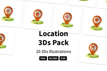 Localização Pacote de Icon 3D