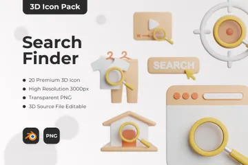 Localizador de pesquisa Pacote de Icon 3D