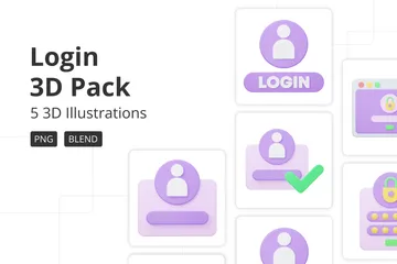 Login 3D Icon Pack