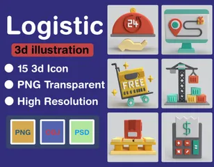 Logistic 3D Icon Pack