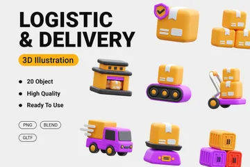 Logistic And Delivery 3D Icon Pack