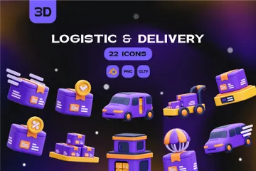 Logistic And Delivery 3D Icon Pack
