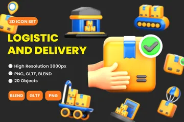 Logistic And Delivery 3D Icon Pack