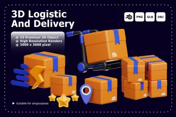 Logistic And Delivery 3D Icon Pack