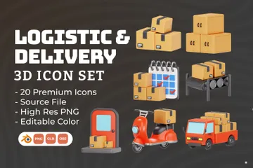 Logistic & Delivery 3D Icon Pack