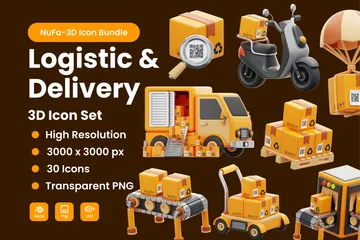 Logistic & Delivery 3D Icon Pack