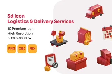 Free Logistic & Delivery Services 3D Icon Pack