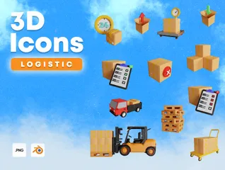 Logistic Element 3D Icon Pack