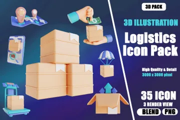 Logística Paquete de Icon 3D