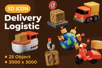 Logistics 3D Icon Pack