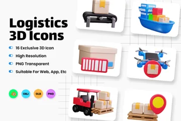 Logistics 3D Icon Pack