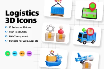 Logistics 3D Icon Pack