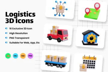 Logistics 3D Icon Pack