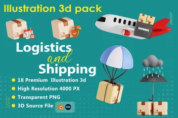 Logistics And Shipping 3D Icon Pack
