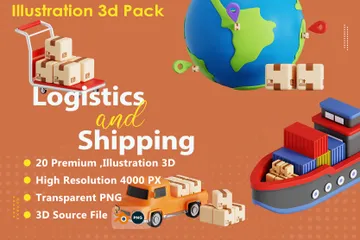 Logistics And Shipping 3D Icon Pack