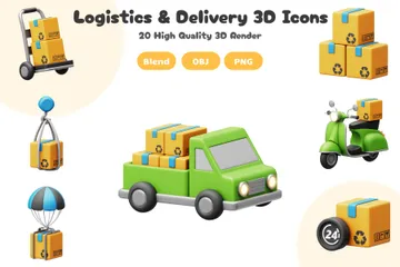 Logistics & Delivery 3D Icon Pack