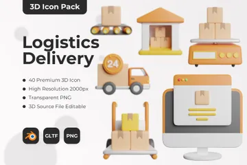 Logistics Delivery 3D Icon Pack