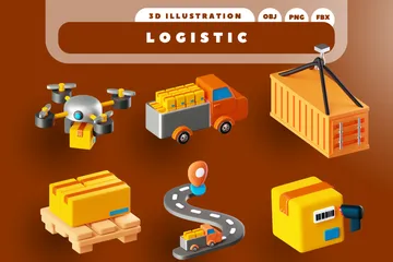 Logistik 3D Icon Pack