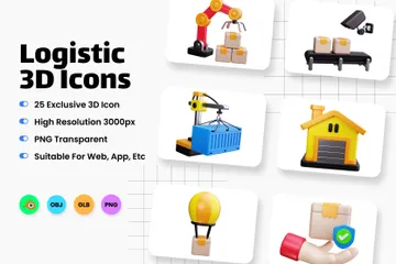 Logistik 3D Icon Pack