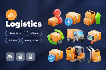 Logistik 3D Icon Pack