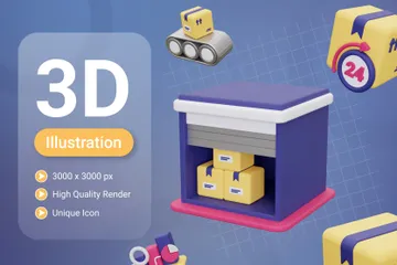 Logistik 3D Illustration Pack