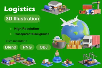 Logistik 3D Illustration Pack