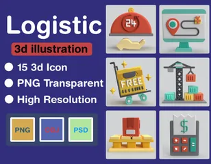 Logistik 3D Icon Pack
