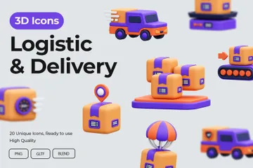 Logistik & Lieferung 3D Icon Pack