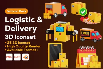 Logistik & Lieferung 3D Icon Pack