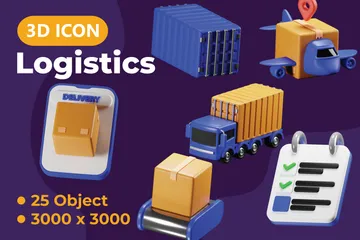 La logistique Pack 3D Icon