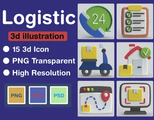 La logistique Pack 3D Icon