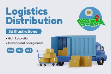 Distribution Logistique Pack 3D Icon