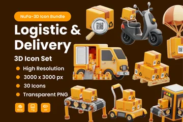 Logistique et livraison Pack 3D Icon