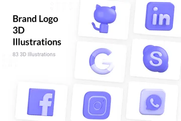 Free Logotipos de marca Paquete de Icon 3D