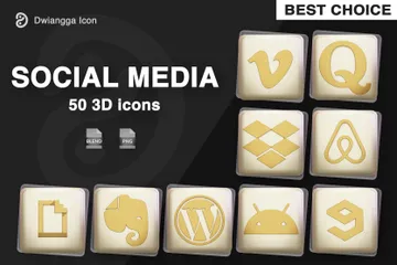 Free Logotipo de mídia social Pacote de Icon 3D