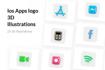 Free Logotipo dos aplicativos iOS Pacote de Logo 3D