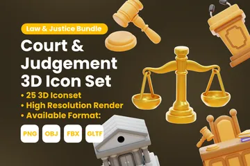 Droit et justice Pack 3D Icon