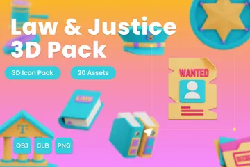 Droit et justice Pack 3D Icon