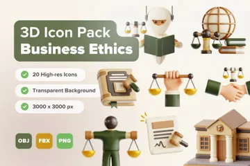 Éthique des affaires et lois Pack 3D Icon