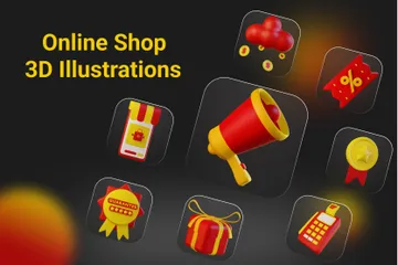 Loja online Pacote de Illustration 3D