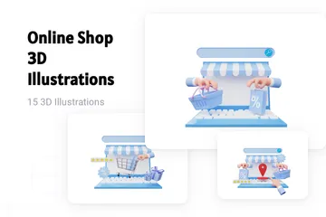 Loja online Pacote de Illustration 3D