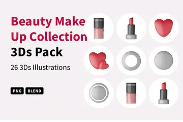 Low Poly Beauty Make Up Collection 3D Icon Pack