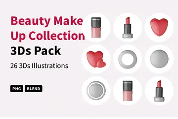 Low Poly Beauty Make-up-Kollektion 3D Icon Pack