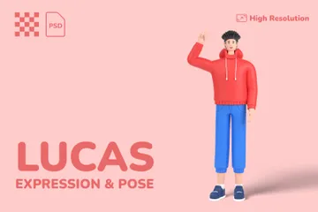 Expression et pose de Lucas Pack 3D Illustration