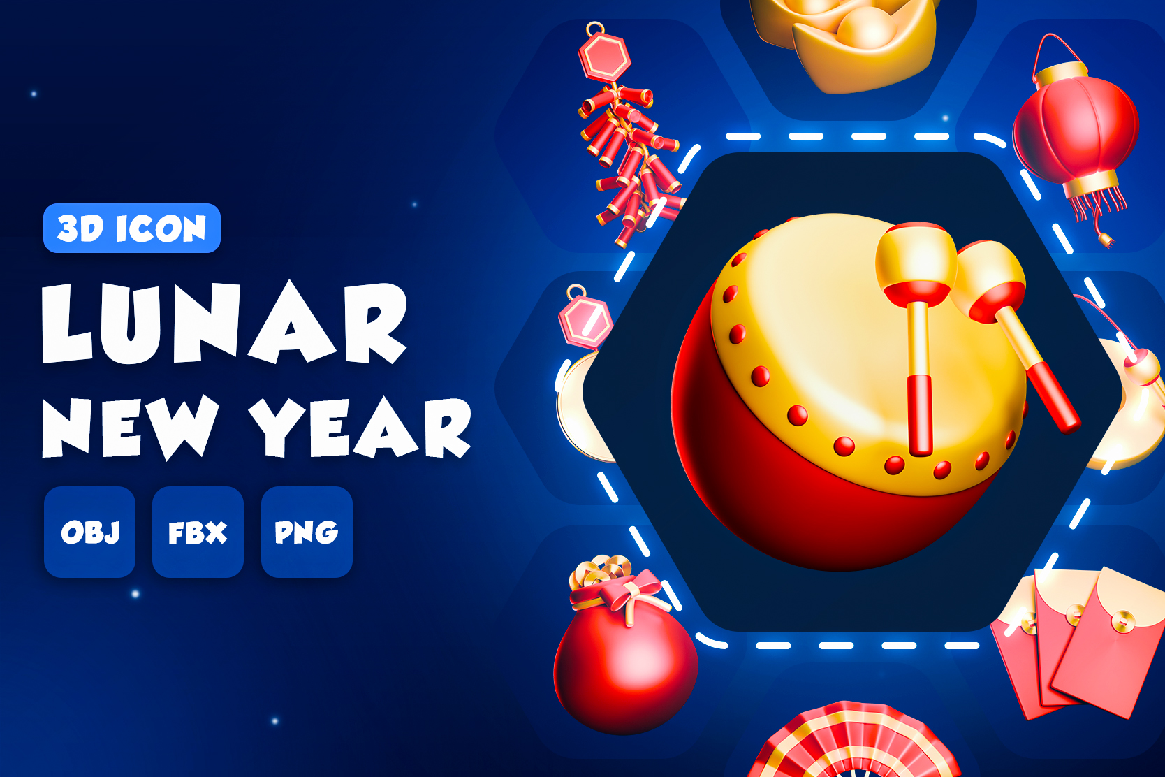 Premium Lunar New Year 3D Illustration pack from Festival & Days 3D