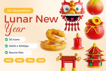 Lunar New Year 3D Icon Pack