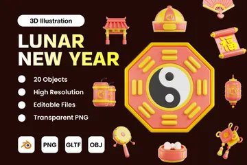 Lunar New Year 3D Icon Pack