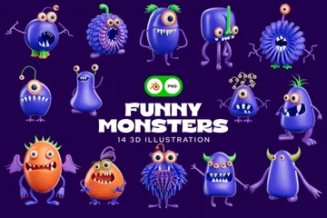 Lustige Monster 3D Icon Pack