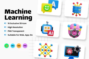 Machine Learning 3D Icon Pack