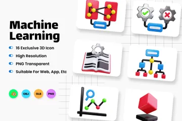 Machine Learning 3D Icon Pack